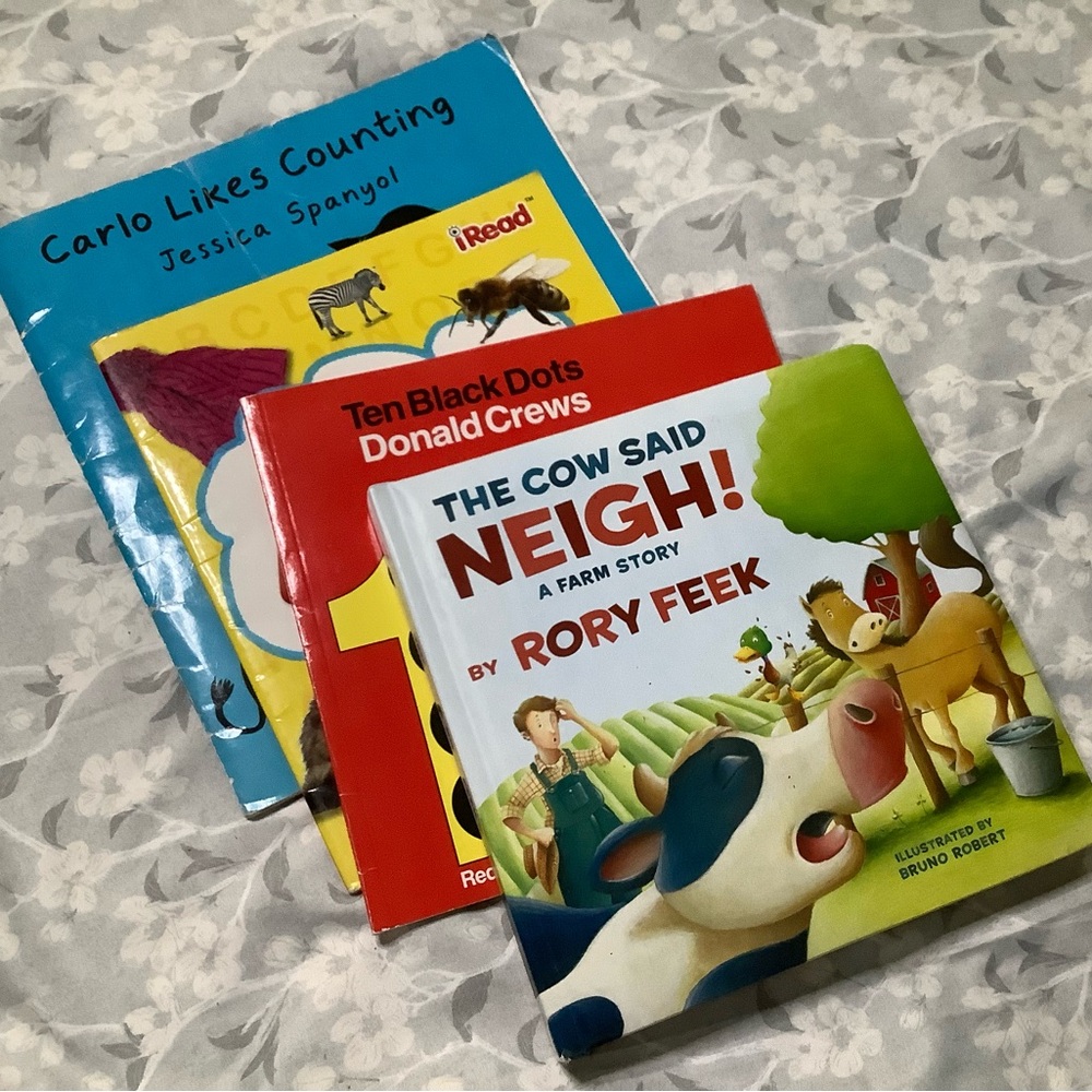 Scholastic Kids Board Book Set with Blue, Red, Yellow, Green Covers